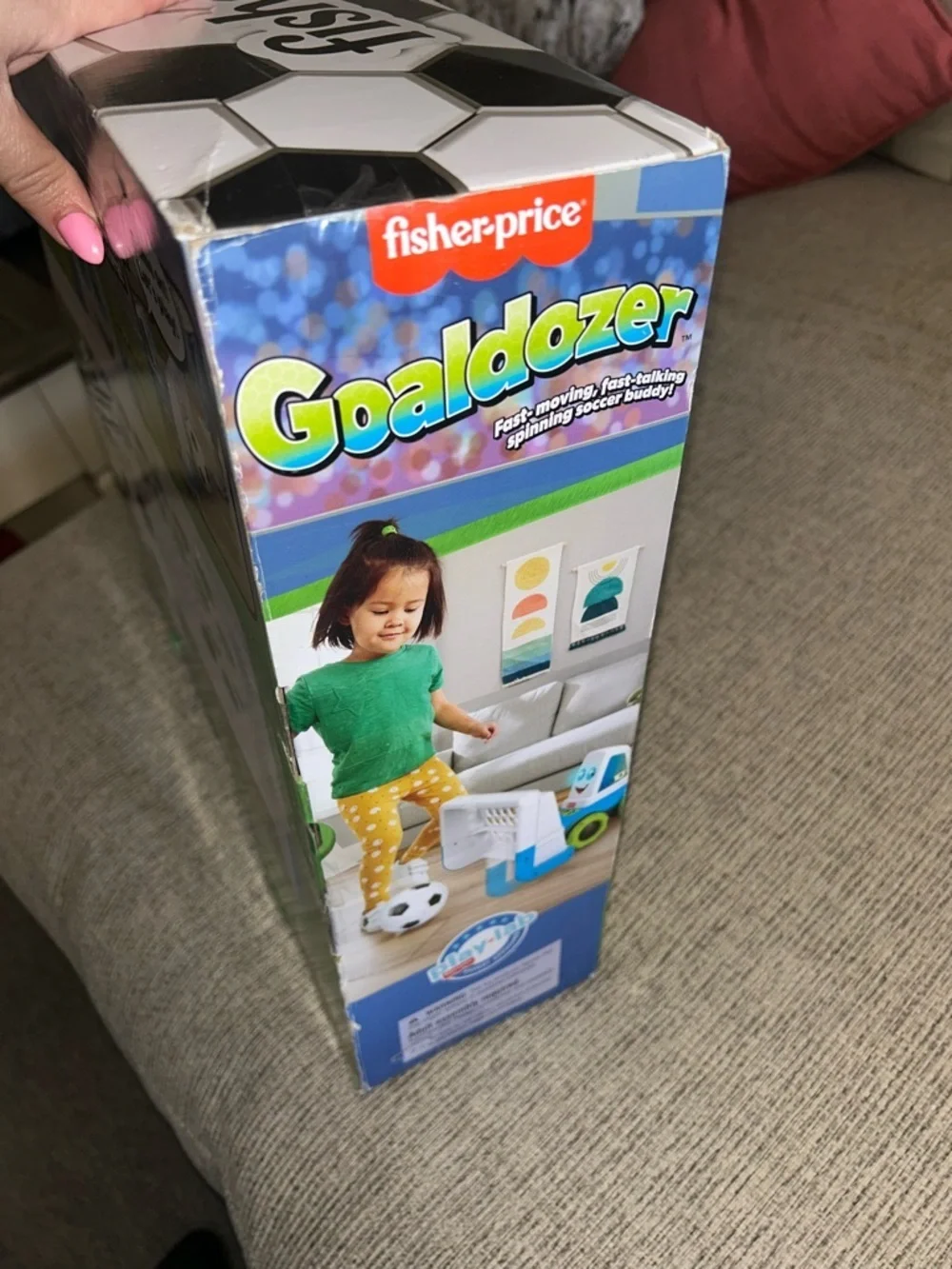 NWT Fisher-Price Goaldozer Spinning Soccer Goal - Blue, White & Green